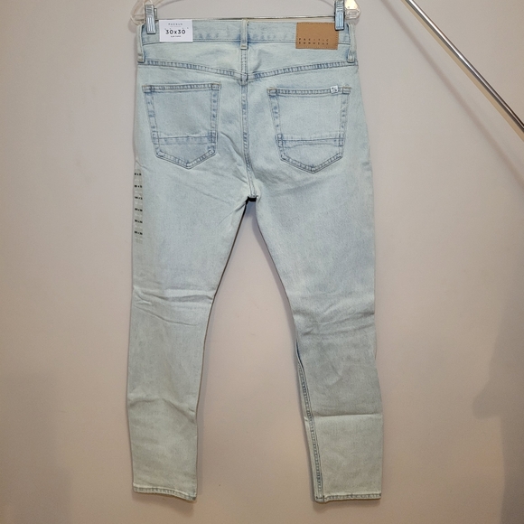 Pacsun Slim Taper Ripped Distressed Blue Jeans - Picture 3 of 5